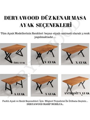 Deryawood Masif Ahşap Abies Sulamalı Mutfak Masası