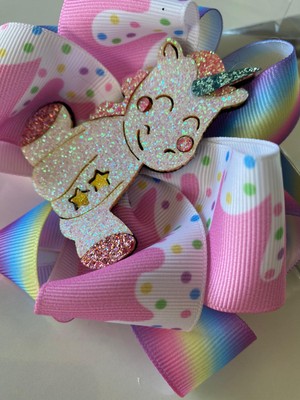 Queen Aksesuar Color Renkli Gökkuşağı Ice Dondurma Simli Parlak Unicorn Süslü Anne Kız Çocuk Tokası