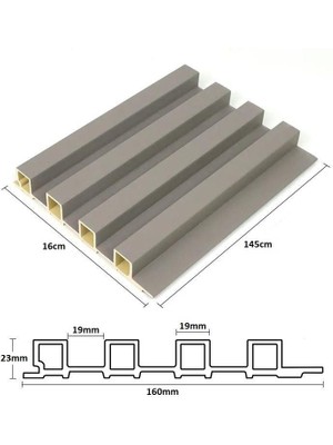 Renkli Duvarlar Atc Antrasit Gri Prefabrik Ofis Konut Dekoratif Pvc Kaplama Lambiri 16CMX145CM