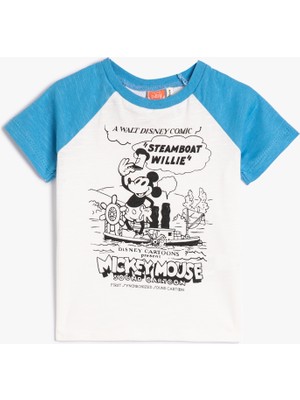 Mickey Mouse Tişört Lisanslı Kısa Kollu Bisiklet Yaka Pamuklu