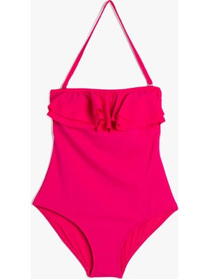 Koton Basic Mayo Fırfırlı Boyundan Bağlamalı Çıkarılabilir Askılı