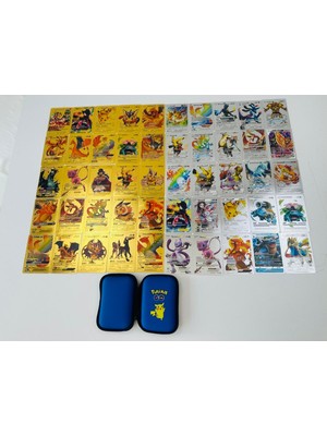 Abetto Market Pokemon Kart Özel Seri Gold Kart & Silver Kart Set 50 Adet Pokemon Kartı ve Pokemon Taşıma Çantası