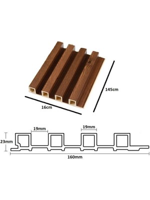 Renkli Duvarlar Atc Kahverengi Ahşap Görünümlü Prefabrik Ofis Konut Dekoratif Pvc Kaplama Lambiri 16CMX145CM