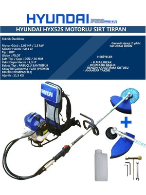 Palmera Hyundai Hyx 52 Yeni Model Motorlu Tırpan 2021