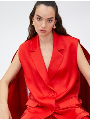 Koton Oversize Blazer Yelek Kruvaze Düğmeli