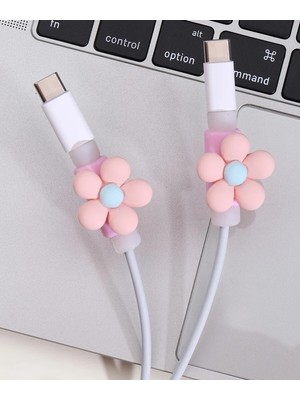 Dream Butik Pembe Papatya Kablo Koruyucu