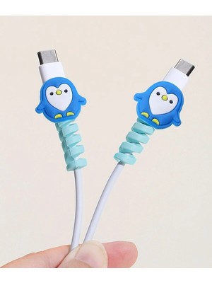 Dream Butik Mavi Penguen Kablo Koruyucu