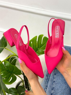 Erva'nın Butiği Fuşya Saten (Terry) Kadın Babet