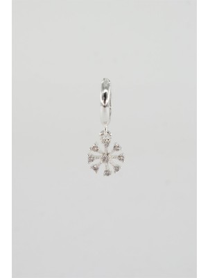 By Zeyna Aksesuar Kadın Zirkon Taşlı Çiçek Figürlü 1 Adet Küpe