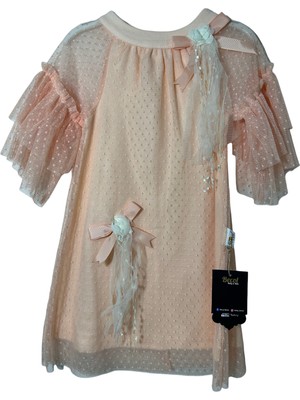 Pink Yavruağzı Tül Çocuk Elbise