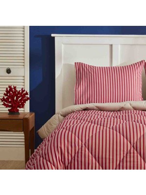 Nautica Home Maritime Stripe Tek Kişilik Comfort Set Red