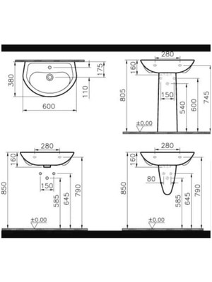 Vitra Arkitekt Büyük Yarım Ayak - Lavabo Destek Ayağı Beyaz - 6174L003-0162