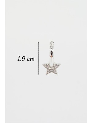 By Zeyna Aksesuar Kadın Zirkon Taşlı Yıldız Figürlü Helix Model 1 Adet Küpe