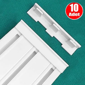 Alet Çantam 3'lü Korniş Kapağı Geçmeli Ray Perde Son Kilidi - 10'lu Paket