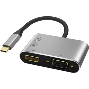 USB 3.1 Type-C To 4K@30Hz HDMI + VGA 1080P Çevirici Dönüştürücü Kablo - Macbbok Uyumlu