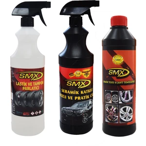 Seramik Katkılı Hızlı ve Pratik Cila (750ml) / Smx Demirtozu&jant Temizleyici / Lastik Parlatma Spreyi