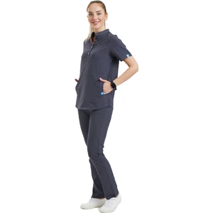 Wio Uniform Crocus- Kadın Likralı Koyu Gri Üniforma Takımı