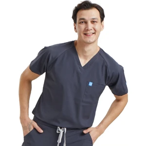Wio Uniform Jogger- Erkek Likralı Koyu Gri Üniforma Üst