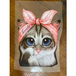 20X15 Ütü Ile Yapışan 3 Boyutlu Baskı Kedi Aplike Arma Yama Dikiş Aksesuarı Transfer Baskı