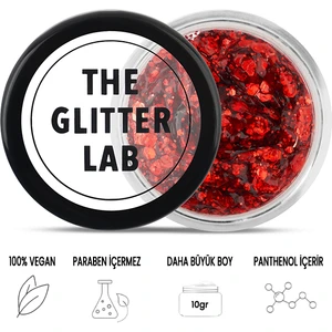 The Glitter Lab - Jel Formlu Parlak Glitter - Red Velvet ~10 gr