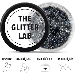 The Glitter Lab - Charcoal - Parlak Jel Formlu Glitter ~10 gr