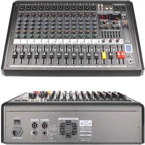 MPX-1600P Power Mikser Amfi 12 Kanal 2x800W Multi Efekt Bt Eq USB