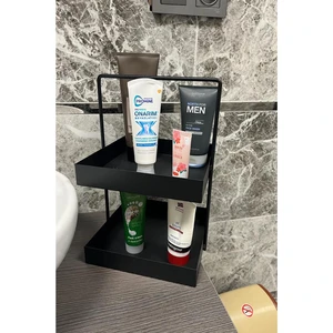20x20 Siyah Tezgahüstü Mutfak ve Banyo Iki Katlı Organizer
