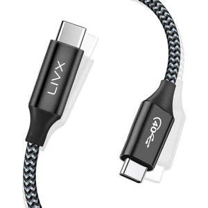 Action Thunderbolt 4 Pro Type C Kablo 100W Pd Şarj 40GBPS Veri Görüntü Kablosu Örgülü Siyah Th 1,8 cm
