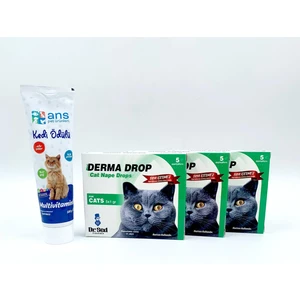 Kediler Için Kedi Parazit Ürünü 3 Adet + Multivitamin