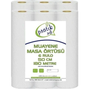 Pratiksoft Muayene Masa Sedye Örtüsü 50 cm 6 Rulo 180 mt