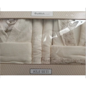 Begonvil Aile Bornoz Seti Krem - Krem  9746