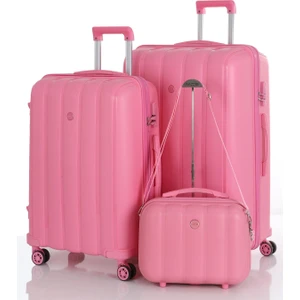 Mçs Polipropilen 3'lü Valiz Seti Büyük & Orta & Makyaj V305