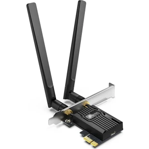 TP-Link Archer TX55E, AX3000 Mbps, İki Anten, Özel Soğutucu, 1024-QAM, Ultra Düşük Gecikme, Intel Wi-Fi 6 Yonga Seti, Windows 10/11'i , İkisi Bir Arada Wi-Fi 6&Bluetooth 5.2 PCIe Ağ Kartı