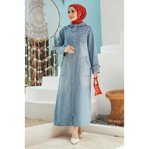 6329-KAPŞONLU Denim Kap Mavi