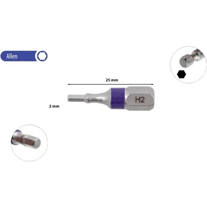 Ceta Form 2 x 25 mm Allen Bits Uç Renk Kodlu CB/1820TC (1 Adet)