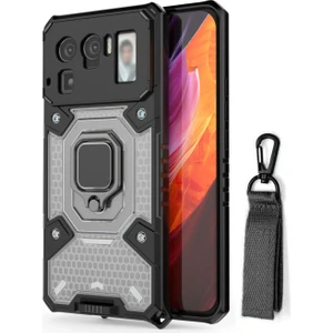 Xiaomi 11 Ultra Capsule Serisi Kayış Askılı Yüzük Standlı Armor Kılıf - AL8119