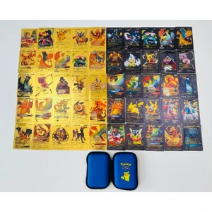 Abetto Market Pokemon Gold Kart & Black Kart 50 Adet Özel Seri Kartlar ve Pokemon Koruma ve Taşıma Çantası