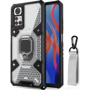 Xiaomi Redmi Note 11 / 11S Global 2022 Capsule Serisi Kayış Askılı Yüzük Standlı Armor Kılıf - AL8119