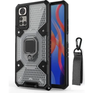 Xiaomi Redmi Note 11 / 11S Global 2022 Capsule Serisi Kayış Askılı Yüzük Standlı Armor Kılıf - AL8119