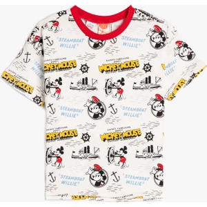 Mickey Mouse Tişört Lisanslı Kısa Kollu Bisiklet Yaka Pamuklu