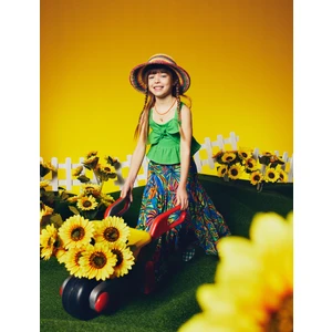 Bluz Askılı Kalp Yaka Fiyonk Detaylı Pamuklu