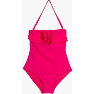 Basic Mayo Fırfırlı Boyundan Bağlamalı Çıkarılabilir Askılı