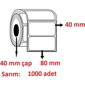 80X40 Kuşe Etiket ( 1000 Li )