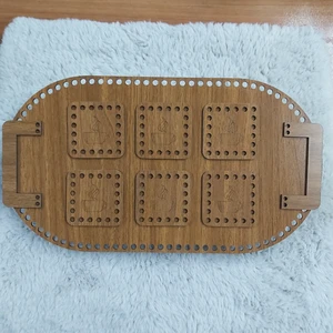 Ahşap Oval  Çay Seti (Ceviz)