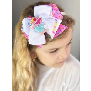 Queen Aksesuar Özel Tasarım Lüks Fiyonklu Cupcake Dondurma Süslü Renkli Taç Çocuk Tacı