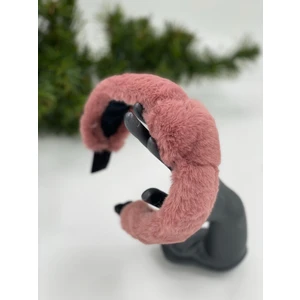 Queen Aksesuar Gül Kurusu Pembe Pofuduk Yumuşak Peluş Tüylü Düğümlü Taç Yetişkin Çocuk Tacı