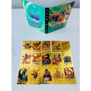 Pokemon Özel Seri 15 Adet Gold Kart ve Pokemon Kart Albümü