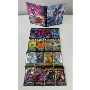 Pokemon Oyun Kartı Set 4 Set Bir Arada 16 Paket Pokemon Kart & Pokemon Kart Albüm