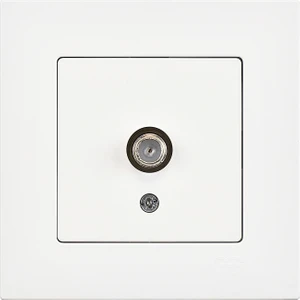 Günsan Elektrik Eqona Tekli Uydu Prizi F Konnektörlü (Geçişli-Sonlu), Beyaz (Çerçeve Dahil)