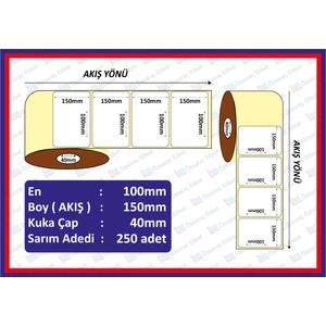 Özsaraç Etiket 100X150 Kuşe Etiket ( 250 Li )